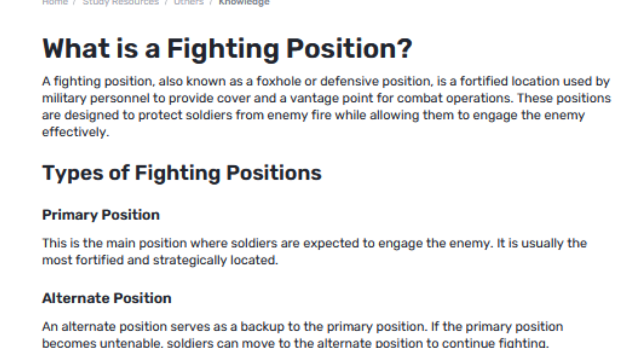 What Defines A Combating Position?